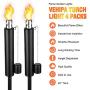 Vehipa Outdoor Torches/Patio Flame Metal Torch - Set of 4, Backyard Torch with Snuffer Covers for Garden Decorating,Parties（45 in）