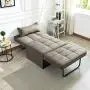 Vonanda Sofa Bed, Convertible Chair 4 in 1 Multi-Function Folding Ottoman Modern Breathable Linen Guest Bed with Adjustable Sleeper for Small Room Apartment,Light Brown