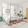 Novogratz Marion Canopy Bed, King, Dark Gray