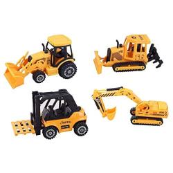 ToyZe Construction Vehicles Diecast Metal and Plastic, 5 Inch Pack of 4 (Ages 3 and up)