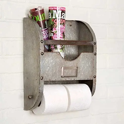 Industrial Nameplate Bathroom Caddy-Galvanized Metal (One Pack) (One Pack) Industrial Nameplate Bathroom Caddy-Galvanized Metal (One Pack) (One Pack)