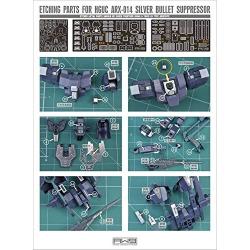 Madworks S10 Detail Up Metal Parts Photo-Etch Upgrade for Silver Bullet Suppressor HG 1/144