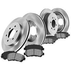 CRK11699 FRONT 305 mm + REAR 330 mm Premium OE 6 Lug [4] Rotors + [8] Metallic Brake Pads