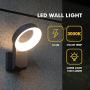 LUTEC Merdian 14.5W Wall Light Outdoor with Opal PC Diffuser, 3000K 1000LM Waterproof Outdoor Light and Grey Finish for Porch, Garage, Garden.