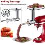 Gvode Metal Food Grinder Attachment for KitchenAid Stand Mixers Including Sausage Stuffer Accessory