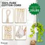 Encore Essentials Macrame Plant Hangers Indoor w/ 2 Hook Options - 37'' Ivory Hanging Planter Basket with Decorative Wood Beads - Hanging Flower Pot Holder - Boho Plant Hanger Style for Indoor/Outdoor