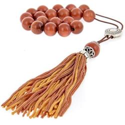 Brown Peridot or Chrysolite Gemstone, Handmade Greek Worry Beads or Komboloi with Alpaca Metal Parts on Pure Silk Cord & Tassel, Length 32cm (12.6)