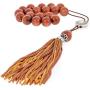 Brown Peridot or Chrysolite Gemstone, Handmade Greek Worry Beads or Komboloi with Alpaca Metal Parts on Pure Silk Cord & Tassel, Length 32cm (12.6)
