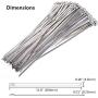 Runningfish Stainless Steel Self-Locking Cable Tie and Mounts Multi-Purpose Metal Zip Ties and Base Holders Exhaust Wrap Coated Locking (12'' 30PCS Ball）