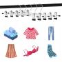Metal Slacks Skirts Hangers, Space Saving Pants Hangers for Children Heavy Duty Skirts Hangers with 2 Adjustable Non Slip Clips, A Pack of 15 Flexible Hangers for Skirts, Pants, Slacks, Shorts