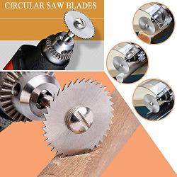 Cutting Wheels Set Rotary Tool Accessories, 10pcs Resin Cutting Off Wheels, 10psc Diamond Cutting Disc with Mandrels, 6pcs HSS Circular Saw Blades with 1/8'' Shank for Wood Metal DIY Craft