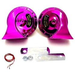 Viping Car Horn Truck Horn 115DB Electric Horn Air Horn Purple Double Tone Electric Snail Horn Waterproof Horn High Tone and Low Tone Horn with Metal bracketfor Any 12V Ship car Moto Vans Truck etc