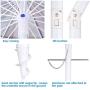 Yescom 8 ft Metal Rainbow Beach Patio Umbrella 16 Rib Tilt Market Table Umbrella Outdoor Sunshade Cover Sand Anchor