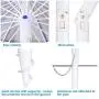 Yescom 8 ft Metal Rainbow Beach Patio Umbrella 16 Rib Tilt Market Table Umbrella Outdoor Sunshade Cover Sand Anchor