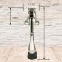 CG PLUS Door Stopper, One-Touch semi-Automatic - 4 inch Metal Door Stopper, with Non-Slip Rubber Tip for Wood, Concrete, Tiled, and Carpeted Floors_Chrome 1pack