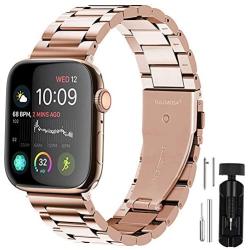 Fullmosa Compatible Apple Watch Band 38mm 40mm 42mm 44mm, Stainless Steel Metal for Apple Watch Bands, 38mm 40mm Rose Gold