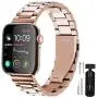 Fullmosa Compatible Apple Watch Band 38mm 40mm 42mm 44mm, Stainless Steel Metal for Apple Watch Bands, 38mm 40mm Rose Gold