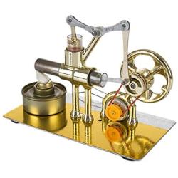 Yamix Stirling Engine Kit, DIY Single Cylinder Balance Stirling Engine Model Science Experiment Kit Education Toy with All-Metal Base