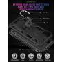 Google Pixel 4a 4g Phone Case,with HD Screen Protector Folmeikat 360 Degree Rotating Metal Ring Cover with Kickstand Protective for Pixel 4a 4g Phone Case 5.8'' Black