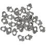 Homyl 30 Pieces Tibetan Silver Metal Hand Shaped Evil Eye Loose Spacer Beads Jewelry Making Charms Accessories Findings