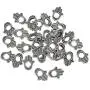 Homyl 30 Pieces Tibetan Silver Metal Hand Shaped Evil Eye Loose Spacer Beads Jewelry Making Charms Accessories Findings