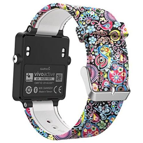 MoKo Band Compatible with Garmin Vivoactive, Soft Silicone Replacement Fitness Bands Wristbands with Metal Clasps fit Vivoactive/Vivoactive Acetate Sports GPS Smart Watch - Colorful Jellyfish