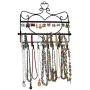 ARAD Metal Wall Mount Heart Shaped Jewelry Display Rack-Necklaces, Earrings, Bracelets-Black