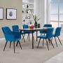 Duhome Upholstered Velvet Dining Chairs Reception Chairs, Tufted Accent Living Room Chairs with Metal Legs for Living Room/Kitchen/Vanity Set of 4 Blue