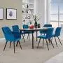 Duhome Upholstered Velvet Dining Chairs Reception Chairs, Tufted Accent Living Room Chairs with Metal Legs for Living Room/Kitchen/Vanity Set of 4 Blue Duhome Upholstered Velvet Dining Chairs Reception Chairs, Tufted Accent Living Room Chairs with Metal Legs for Living Room/Kitchen/Vanity Set of 4 Blue
