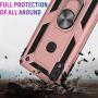Suordii Compatible for Alcatel 3V 2019/5032W Case with HD Screen Protector Military Grade Drop Impact 360 Metal Rotating Ring Kickstand Holder Case for Alcatel 3V 2019/5036W - Rose Gold