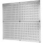 Pegboard Rack Wall Control Garage Storage Galvanized Steel Horizontal Pegboard Pack - Two 32-Inch x 16-Inch Shiny Metallic Metal Peg Board Tool Organization Panels