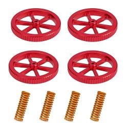 Upgraded 4PCS Creality Aluminum Hand Twist Leveling Nut with 4PCS Hot Bed Die Springs for Ender 3/3 Pro/3 V2, Ender 5/5 Plus/Pro, CR-10, CR10S/10S Pro, CR 20 3D Printer