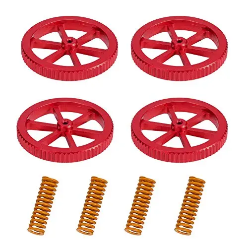Upgraded 4PCS Creality Aluminum Hand Twist Leveling Nut with 4PCS Hot Bed Die Springs for Ender 3/3 Pro/3 V2, Ender 5/5 Plus/Pro, CR-10, CR10S/10S Pro, CR 20 3D Printer