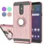 YmhxcY Compatible for LG Stylo 5 / LG Stylo 5 Plus/LG Stylo 5V / LG Stylo 5X Case,360 Degree Rotating Ring & Bracket Dual Layer Shock Bumper Cover for LG Stylo 5-ZH Rose Gold