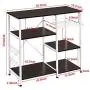 Mr IRONSTONE Kitchen Bakers Rack Utility Storage Shelf Microwave Stand 3-Tier+3-Tier Table for Spice Rack Organizer Workstation (35.5'' Dark Brown)