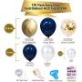 OuMuaMua 129Pcs Navy Blue Gold Balloon Arch Garland Kit, Navy White Gold Confetti Balloons with Balloon Accessories for Graduation Party Baby Shower Wedding Birthday Class of 2020 Prom Decorations