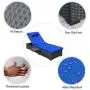 Outdoor PE Wicker Chaise Lounge - 2 Piece Patio Black Rattan Reclining Chair Furniture Set Beach Pool Adjustable Backrest Recliners with Royal Blue Cushions Outdoor PE Wicker Chaise Lounge - 2 Piece Patio Black Rattan Reclining Chair Furniture Set Beach Pool Adjustable Backrest Recliners with Royal Blue Cushions