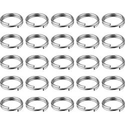 EBOOT 100 Pieces Split Rings Set Mini Key Chain Ring Metal Key Rings, Silvery (0.39 Inch)