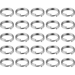 EBOOT 100 Pieces Split Rings Set Mini Key Chain Ring Metal Key Rings, Silvery (0.39 Inch)