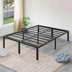 SLEEPLACE 18 Inch High Profile Heavy Duty Steel Slat / Mattress Foundation / Bed Frame, Queen