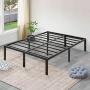 SLEEPLACE 18 Inch High Profile Heavy Duty Steel Slat / Mattress Foundation / Bed Frame, Queen