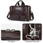 Texbo Napa Leather Briefcase for Men Fits 17 Laptop Large Business Messenger Bag with YKK Zippers
