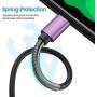 CyvenSmart USB Type C Cable, USB A 2.0 to USB-C Fast Charger Extra Long Durable TPE Cord Compatible with Samsung Galaxy A10/A20/A51/S10/S9/S8 Plus/Note 9/8,LG V50 V40 G8 (2Pack 1Foot, Purple)