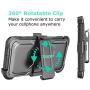 Tinysaturn Galaxy Luna Case, Galaxy Amp 2 Case, Galaxy Express 3 Case,J1 2016 Case, (TM) [Yvenus Series] [Black] Shock Absorbing Holster Belt Clip [Built-in Screen] Cover for Samsung Galaxy J1 2016