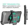 Tinysaturn Galaxy Luna Case, Galaxy Amp 2 Case, Galaxy Express 3 Case,J1 2016 Case, (TM) [Yvenus Series] [Black] Shock Absorbing Holster Belt Clip [Built-in Screen] Cover for Samsung Galaxy J1 2016