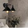 LMSOD Bathroom Vanity Light,2 Lights Vintage Industrial Black Wall Sconce Metal Lighting Fixture