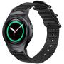 Fintie Band Compatible with Gear S2, Soft Woven Nylon Adjustable Replacement Sport Strap with Adapters Compatible with Samsung Gear S2 SM-R720 SM-R730 Smart Watch, Black