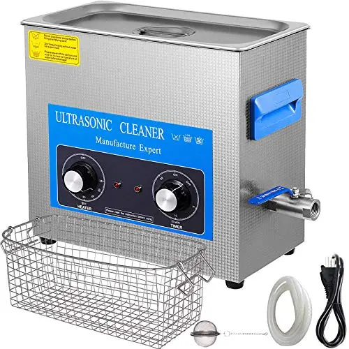 Mophorn 10L Ultrasonic Cleaner 304 Stainless Steel Professional Knob Control Ultrasonic Cleaners with HeaterTimer for Jewelry Watch Glasses Circuit Board Dentures Small Parts Dental Instrument