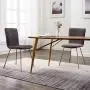 Art Leon Velvet Chairs, Mid Century Upholstered Kitchen Dining Chairs with Gold Metal Legs, Set of 2, Grey Art Leon Velvet Chairs, Mid Century Upholstered Kitchen Dining Chairs with Gold Metal Legs, Set of 2, Grey