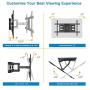 Full Motion TV Wall Mount Bracket Dual Articulating Arms Swivels Tilts Rotation for Most 37-70 Inch LED, LCD, OLED Flat Curved TVs, Holds up to 132lbs, Max VESA 600x400mm by Pipishell